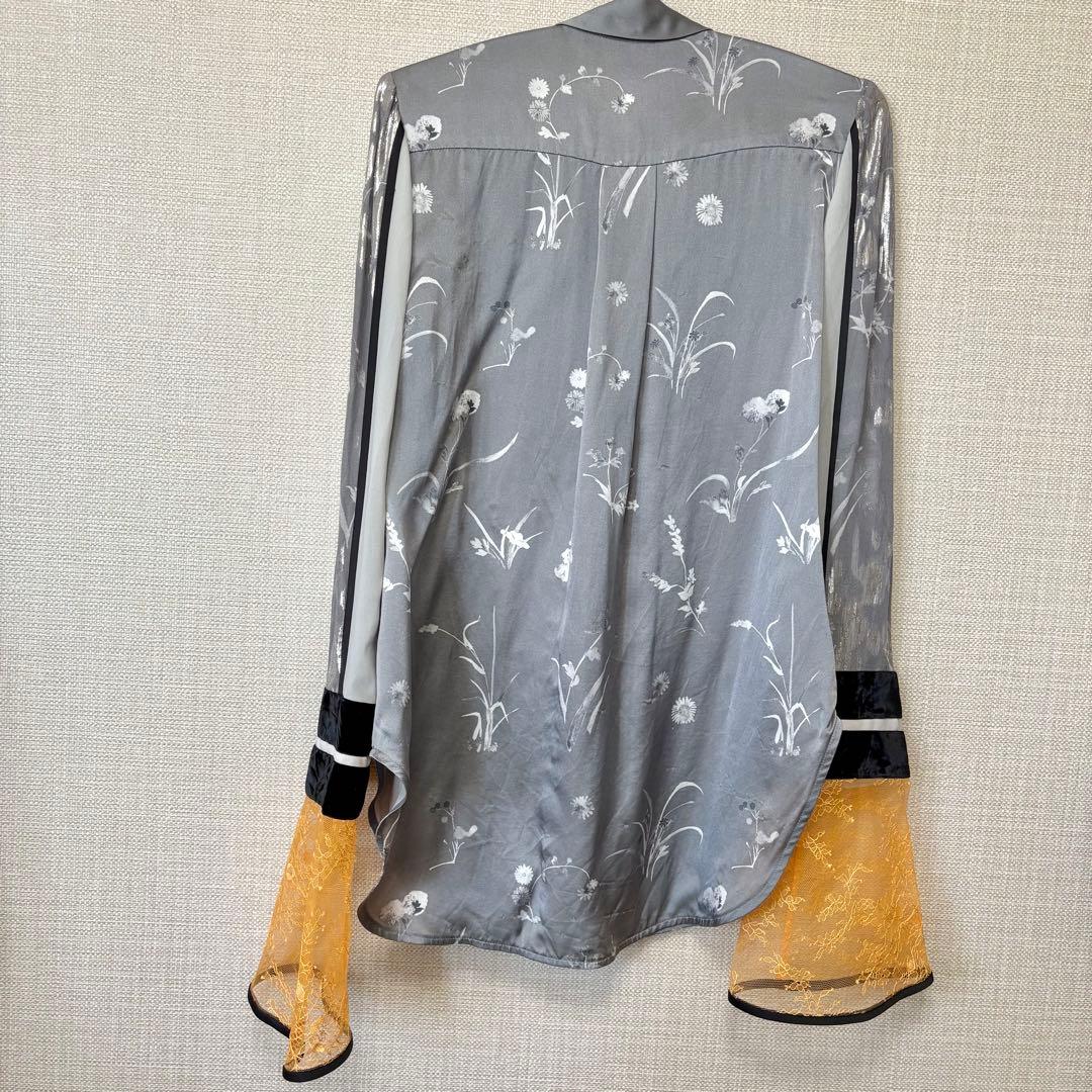 最終値下 19aw Silk Lame Print Sleeves Shirt - メルカリ
