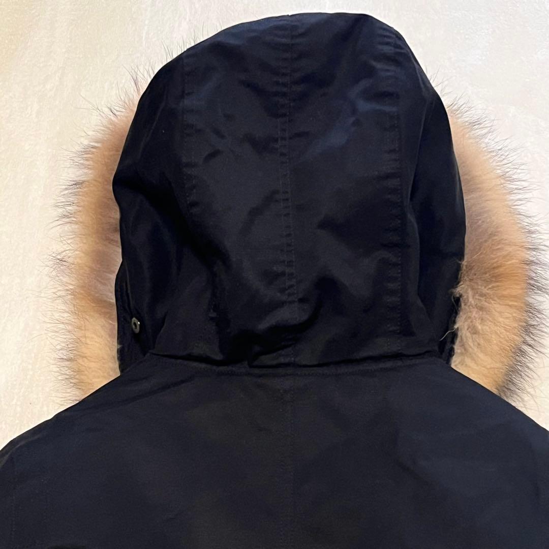 美品】ナノユニバース 西川ダウンモッズコート ラクーンファーブラック