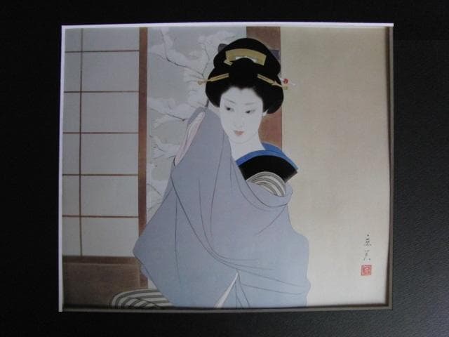 志村立美、【雪あかり】、希少な大判額装用画集より、美品、新品額装付