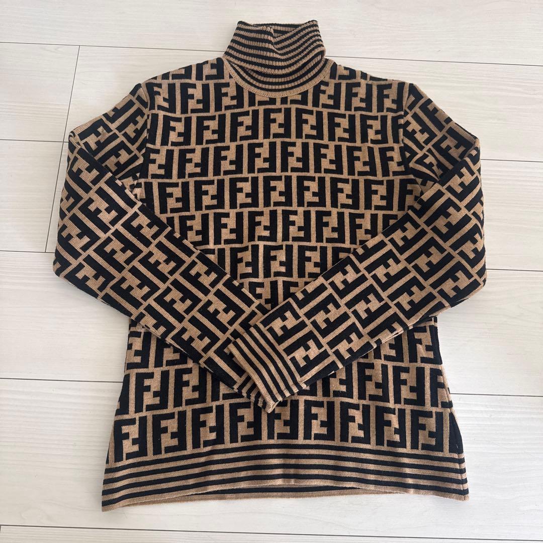 Fendi ズッカ タートルネックセーター 40