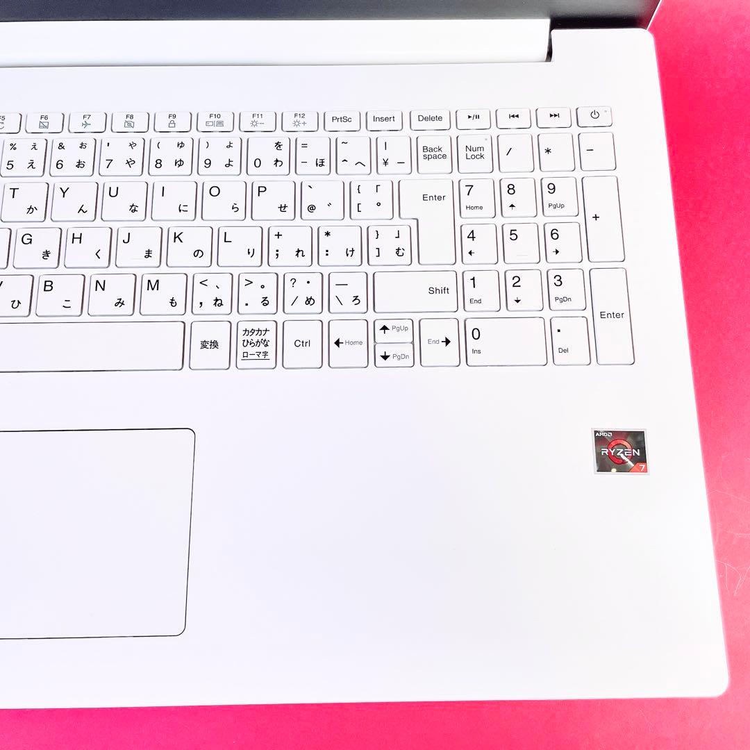 大容量1TB❣️Ryzen7薄型ノートパソコンWindows11カメラ付きホワイト
