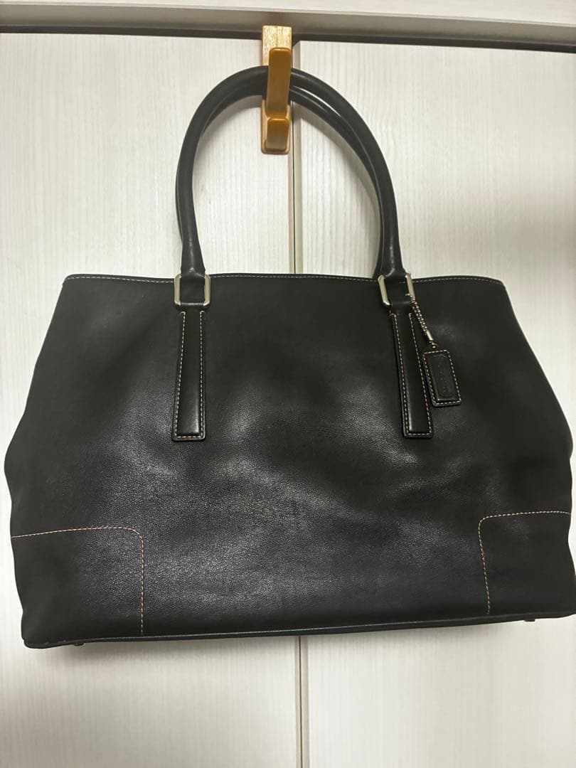 コーチ　レザートートバッグ　ビジネス　ブラック　A4　肩掛け