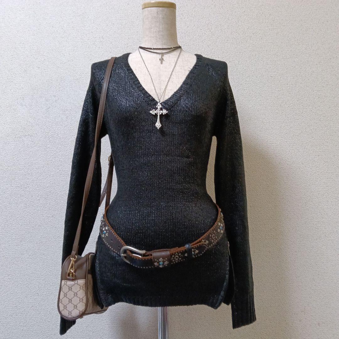 y2k 平成 ギャル archive grunge 裾ジップアップ ニット - メルカリ