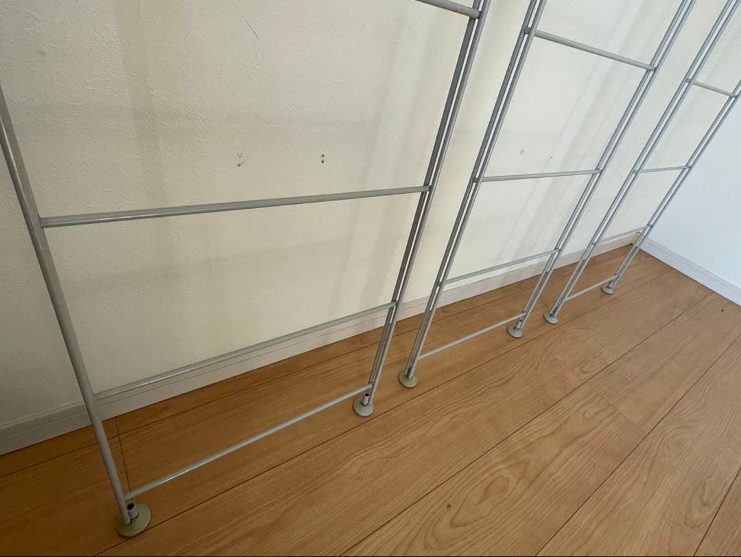 無印良品 スチールユニットシェルフ 帆立212.5cm 3本 ワードローブバー