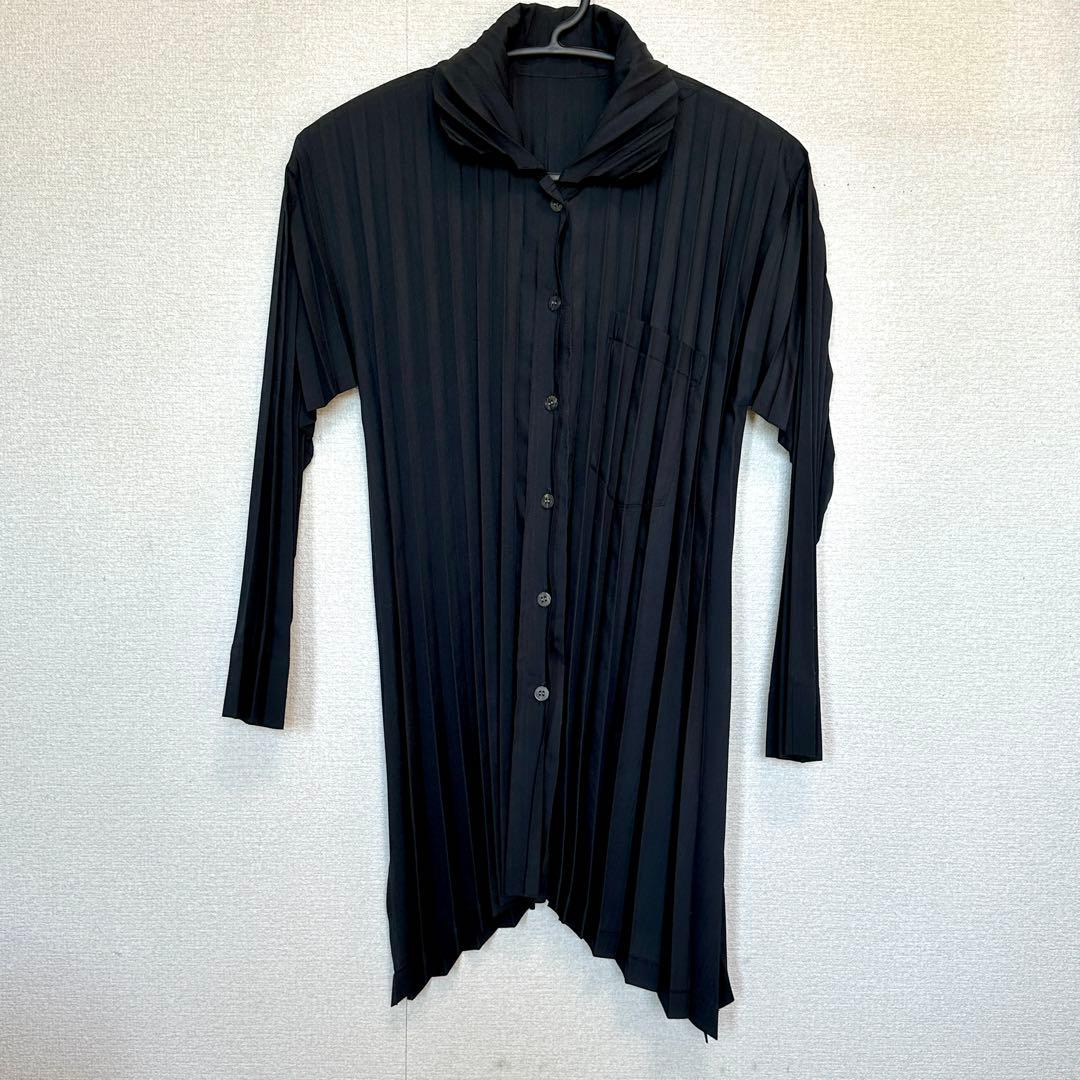 再値下げ❣️me by ISSEY MIYAKE長袖プリーツブラウス　ブラック