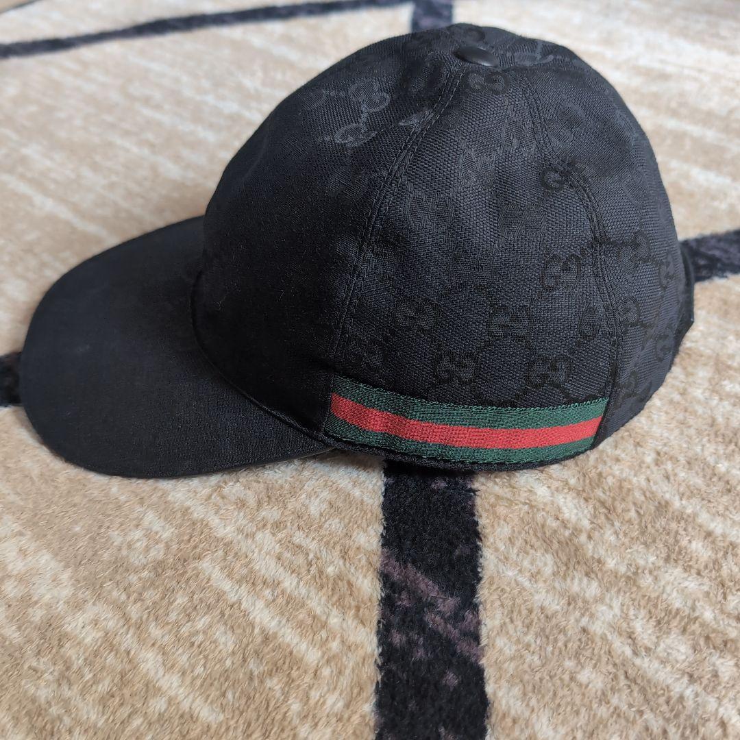 Gucci ブラック GGパターン キャップ