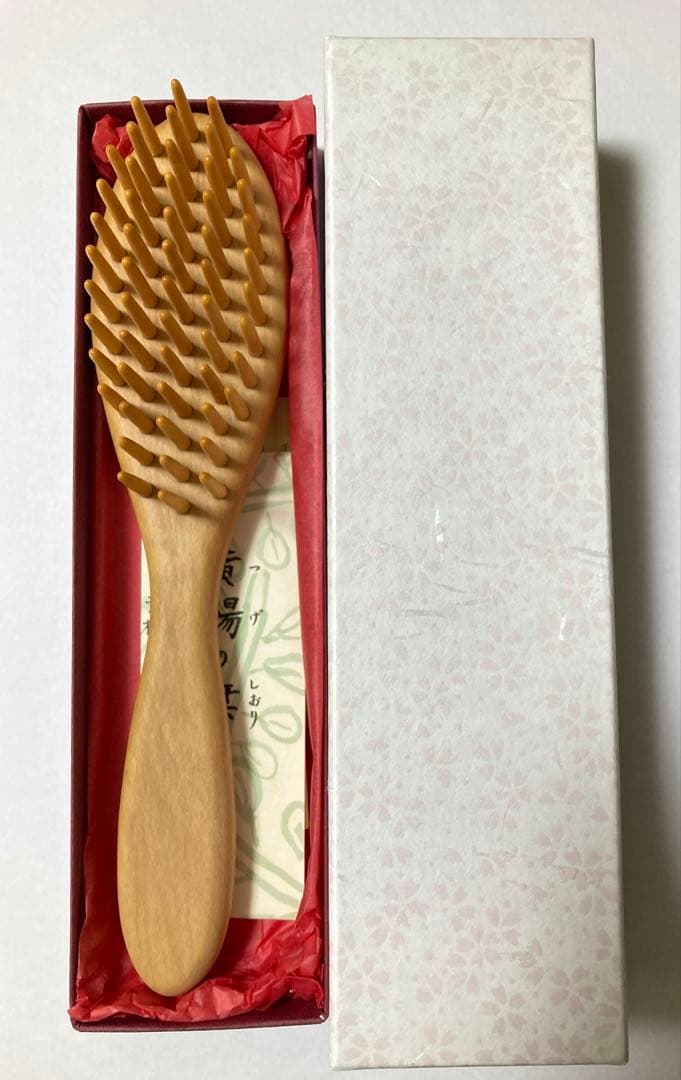 薩摩つげ つげブラシ 楕円型 約19cm　中古