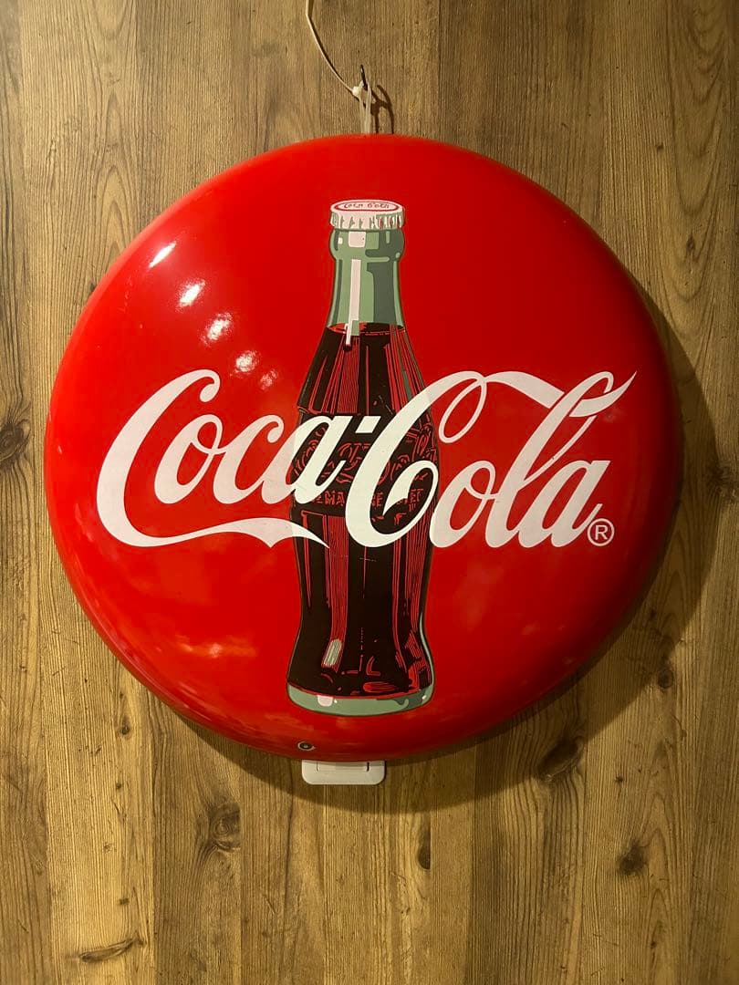 コカコーラ　看板　ボタンサイン　丸型