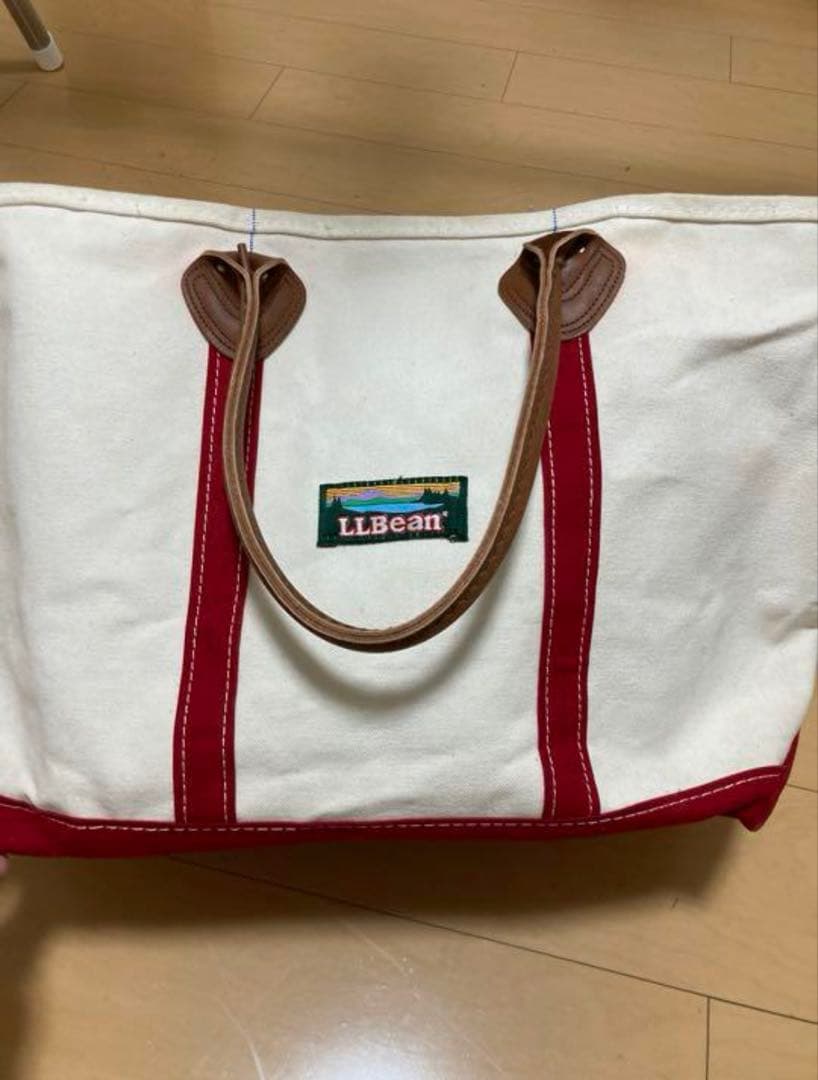 L.L.BEAN レザーハンドル　トート　バッグ　80年代　赤