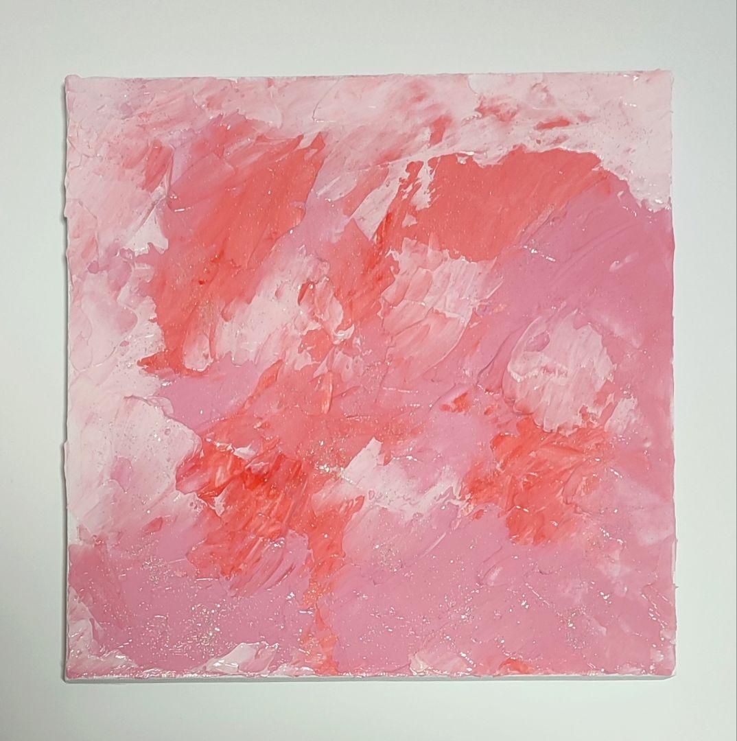 テクスチャーアート キャンバスアート 抽象画 原画 ピンク インテリア