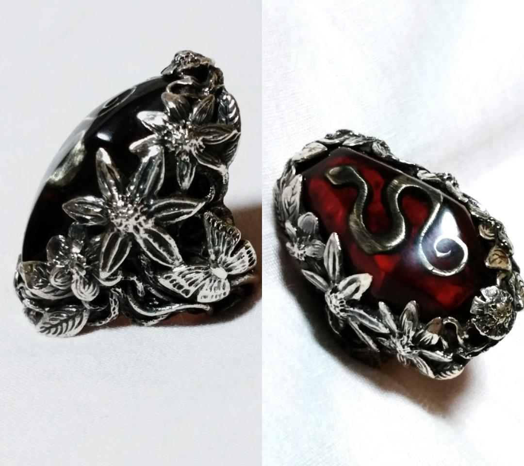 正規美 hyde着 リリーエルランドソン スネークリリー リング赤 12号