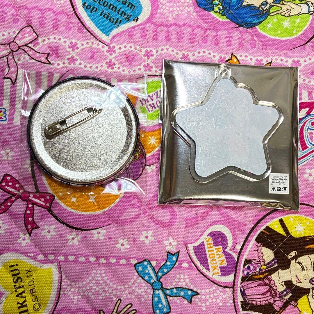 アイカツ 紫吹蘭 グッズセット 缶バッジ アクリルキーホルダー クリア