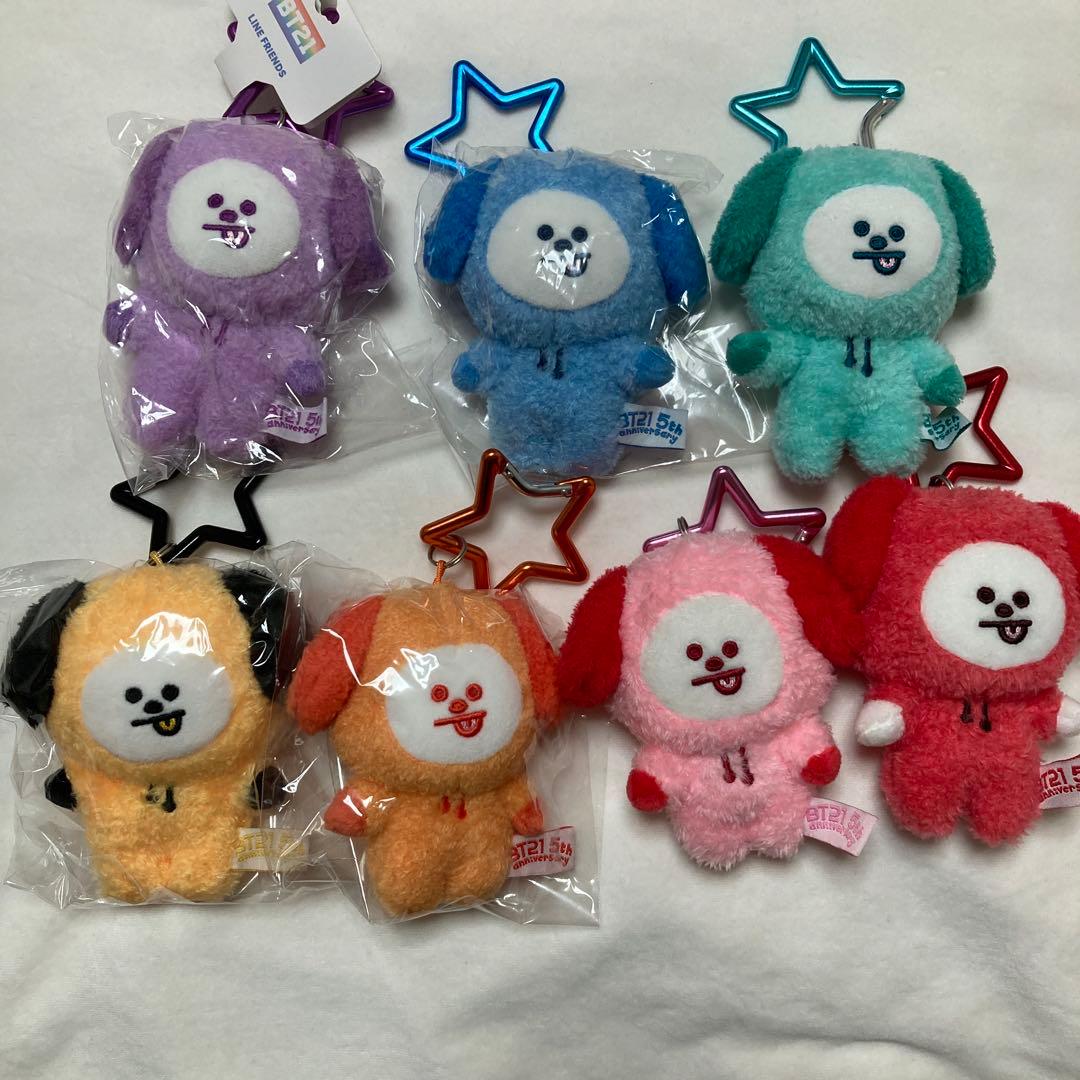 BT21 CHIMMY 5周年 レインボーカラーマスコット　７点セット　チミー BT21 CHIMMY 5周年 レインボーカラーマスコット 7点セット チミー