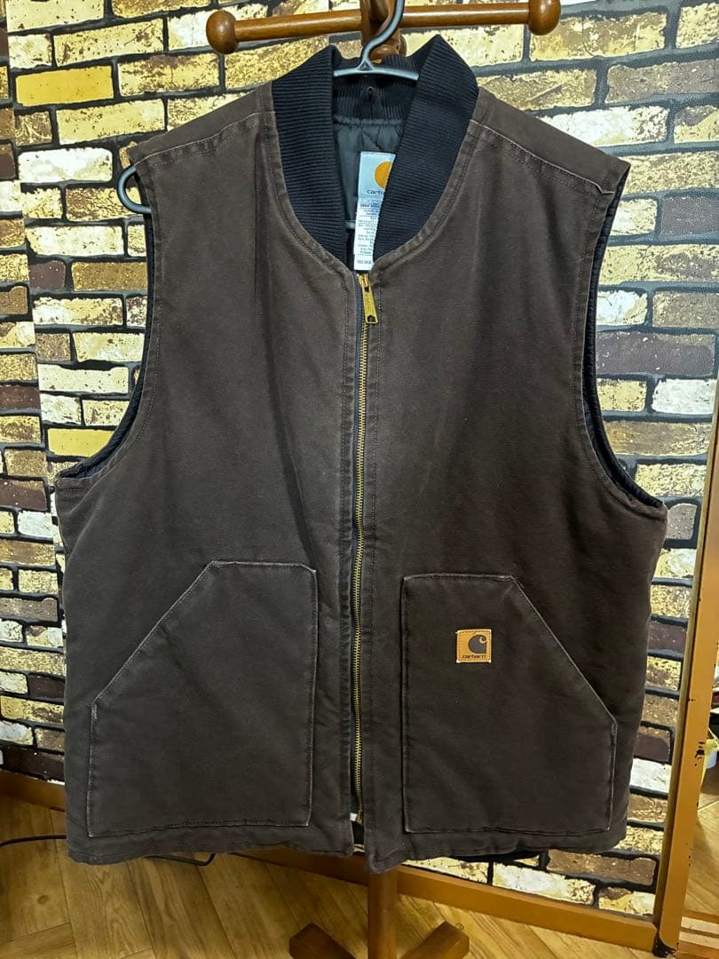 カーハート ダックベスト ブラウン Carhartt USA - メルカリ