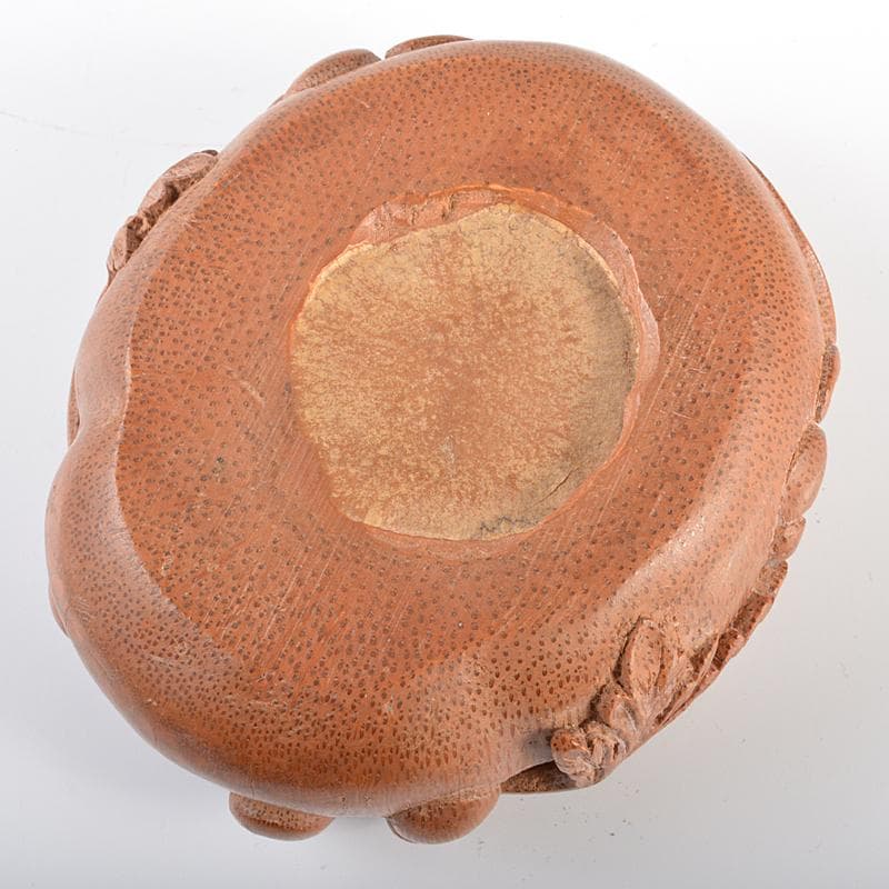 中国 竹根彫刻 瓢箪文 水孟 筆洗 M R6244E - メルカリ