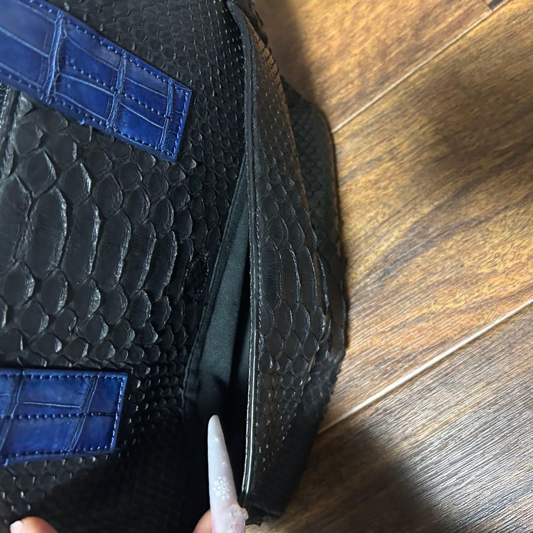 池田工芸 藍染クロコダイル×純黒パイソン ゴルフトート - メルカリ