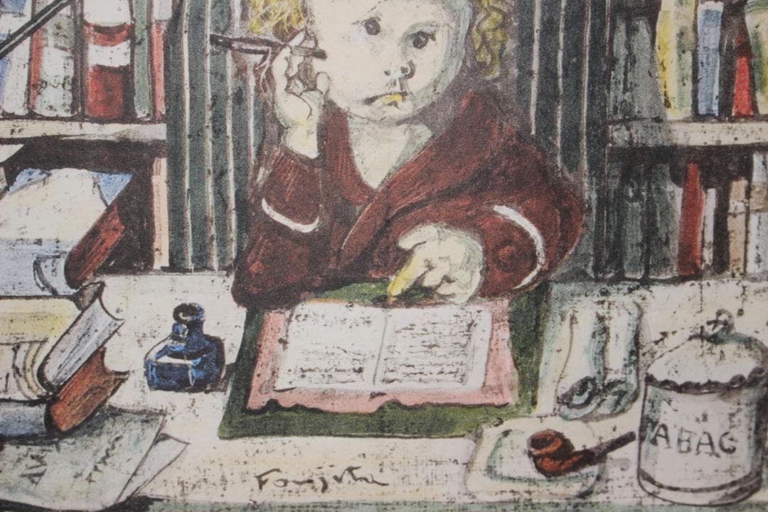 藤田嗣治 リトグラフ 四十雀より「学者」 250部限定 - メルカリ