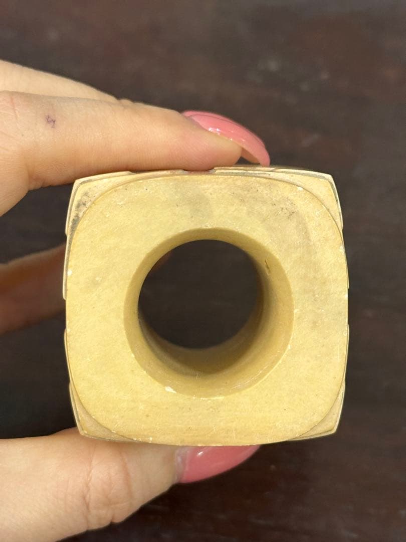 中國古砡石 古砡琮 砡置物 玉製物 時代物 中國古美術 唐物 高 5.5cm