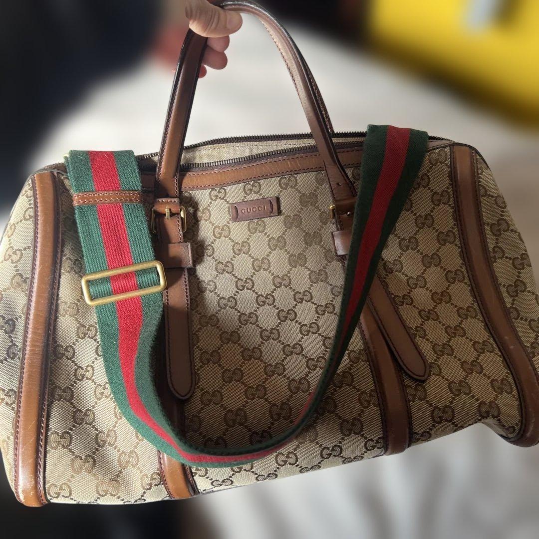 Gucci GGパターン ボストンバッグ 楽天市場】GUCCI グッチ GGスプリーム シェリーライン ボストンバッグ