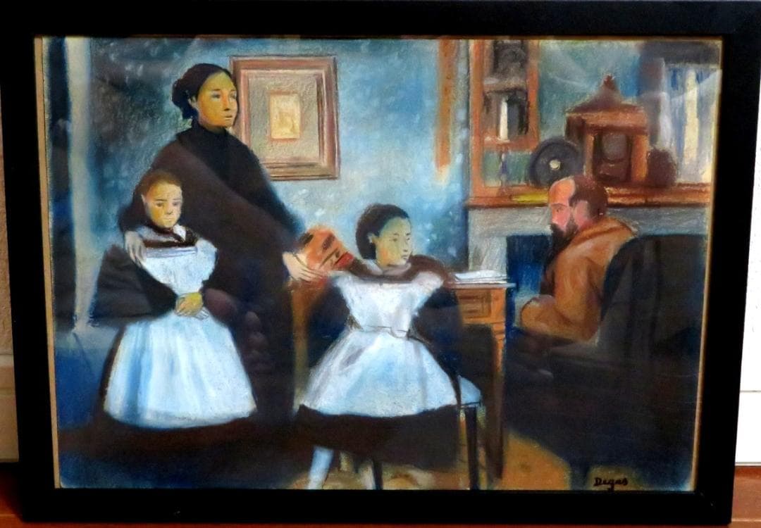 エドガー・ドガ ベレッリ一家 ミクストメディア 油彩 水彩 肉筆