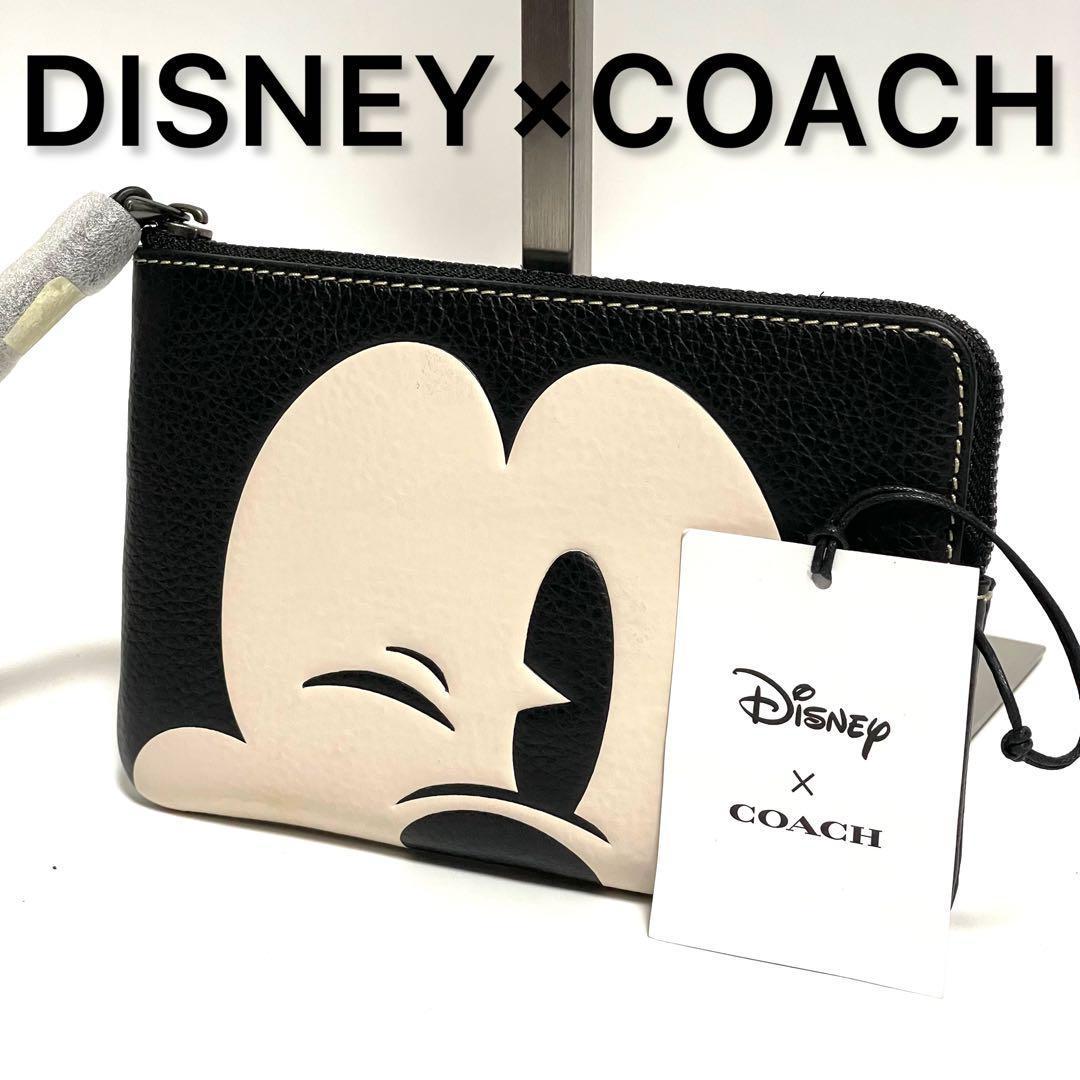 ✨未使用品✨DISNEY×COACHコーナージップ ポーチ ウインクミッキー COACH（コーチ） 国内発送 ポーチ レディース 小物入れ DISNEY×COACH
