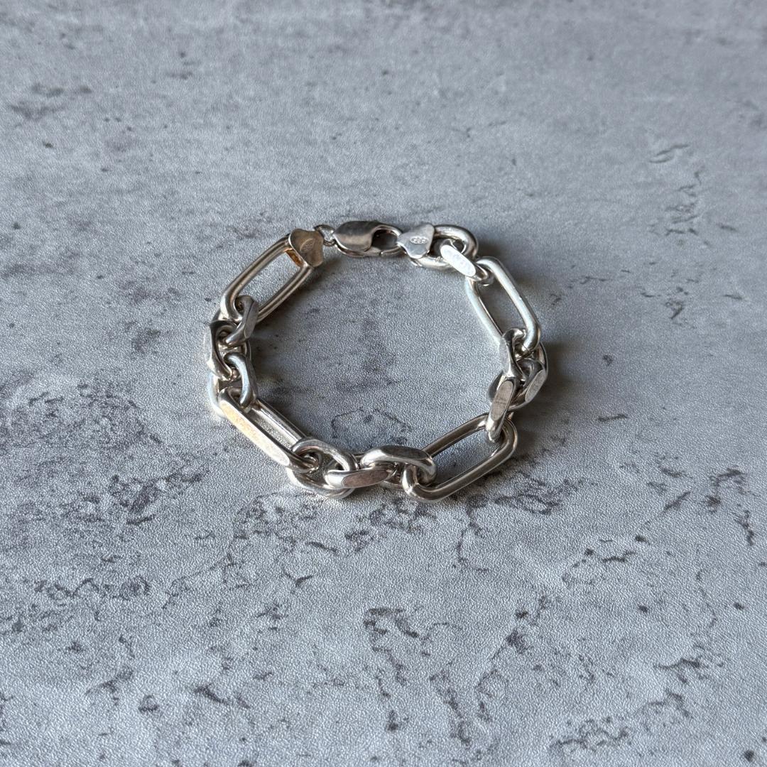 専用 イタリア製 ヴィンテージ ヘビーチェーンブレスレット シルバー925
