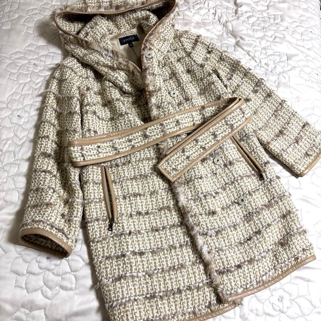 EPOCA フード付きニットコート