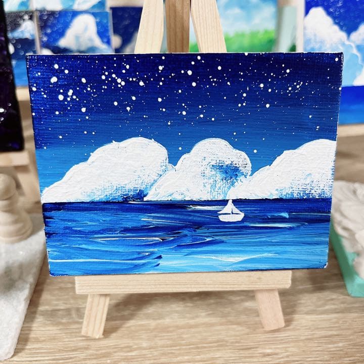 アクリル画 風景 インテリア キャンバス 絵 絵画 イラスト 空 海