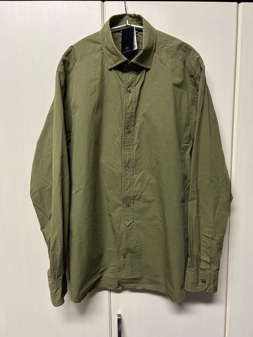 ナイジェルケーボン　ブリティッシュオフィサーズシャツ 52 オリーブ 楽天市場】ナイジェル・ケーボン BRITISH OFFICERS SHIRT DARK GREEN