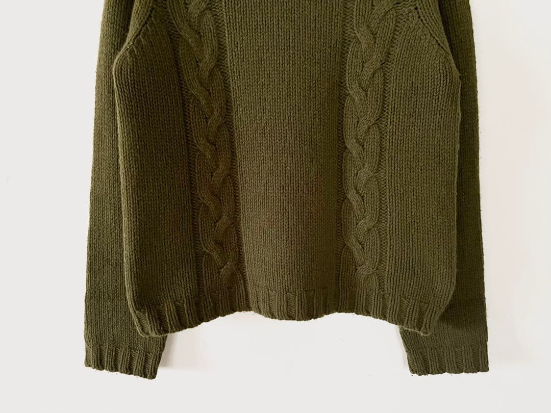 美品 マーガレットハウエル ハーフネックケーブル編みニット 店舗限定