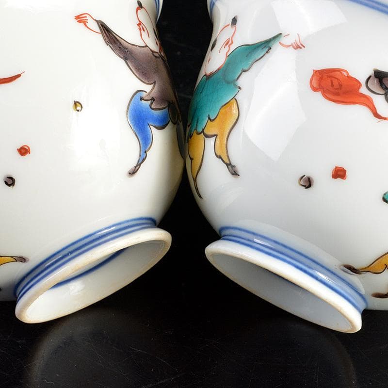 九谷焼 堀江青光作 色絵唐子文 波出茶碗 10客 共箱 V 6232C - メルカリ