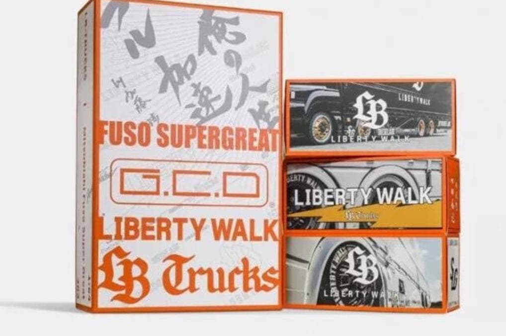 GCD 1/64 三菱 ふそう LB-TRUCKS リバティウォーク 3台セット GCD LIBERTY WALK LB-TRUCKS MITSUBISHI FUSO TRANSPOTER SUPER GREAT