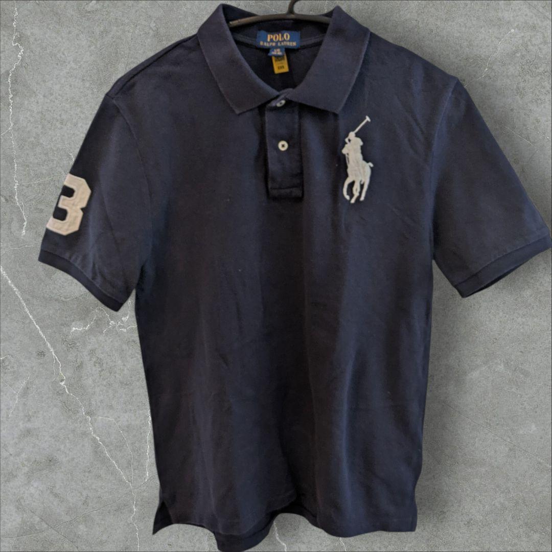ラルフローレン ポロシャツ ビックポニー 刺繍 М サイズ ネイビー