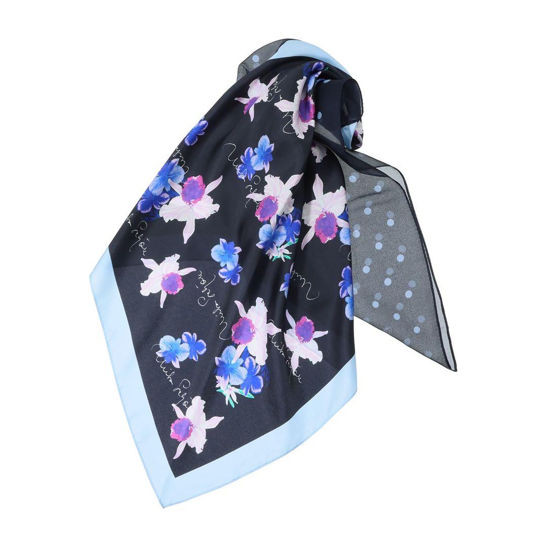 ミラショーンシルク100%ツイル＆シフォンスヌードスカフ(期間限定1/12