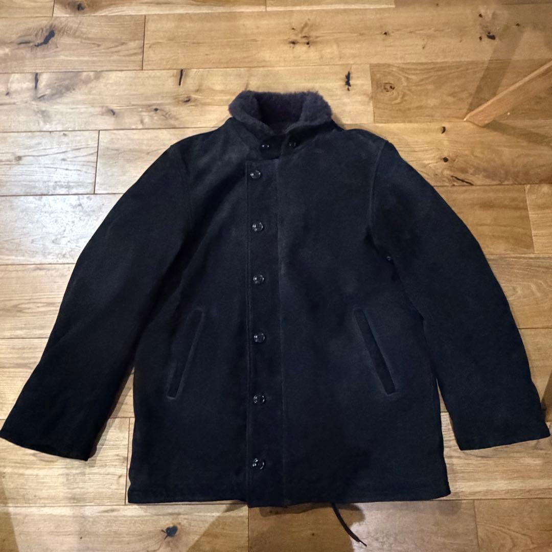 極美品XXL HOUSTON カウスウェードレザー N-1 デッキジャケット44