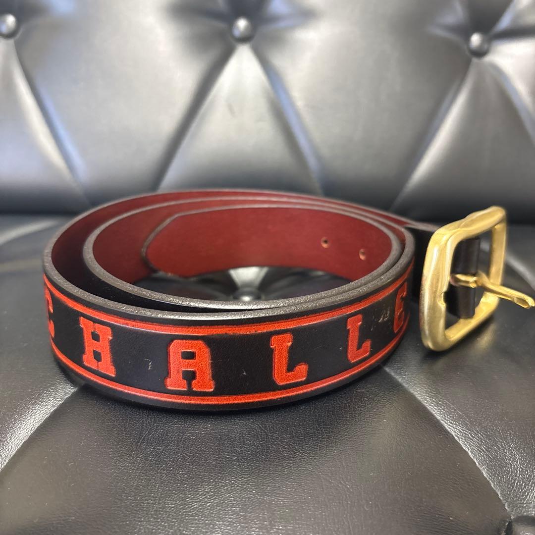 美品】CHALLENGER ベルト 黒×赤