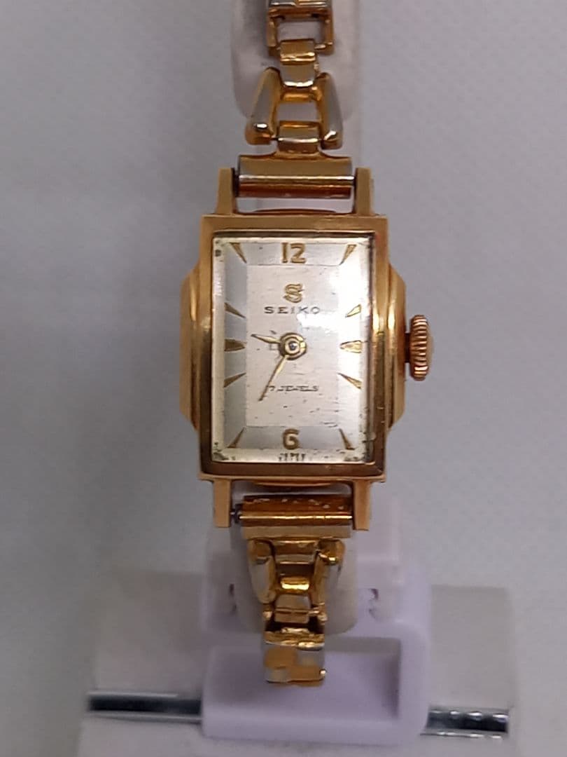 SEIKO K18ゴールド 時計　レディース　Sマーク　蛇　ART DECO