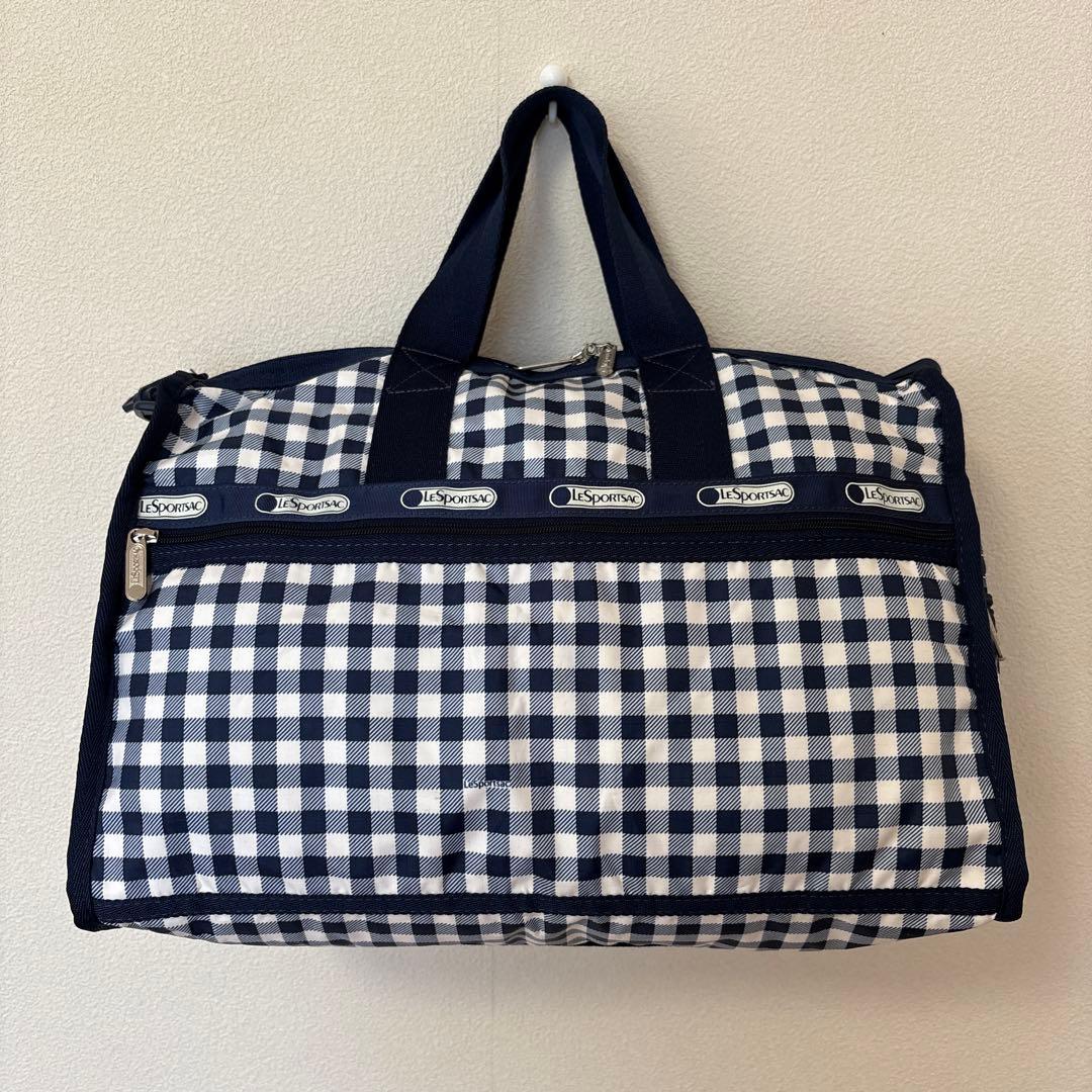 LESPORTSAC レスポートサック　ボストンバッグ　チェック柄　紺色