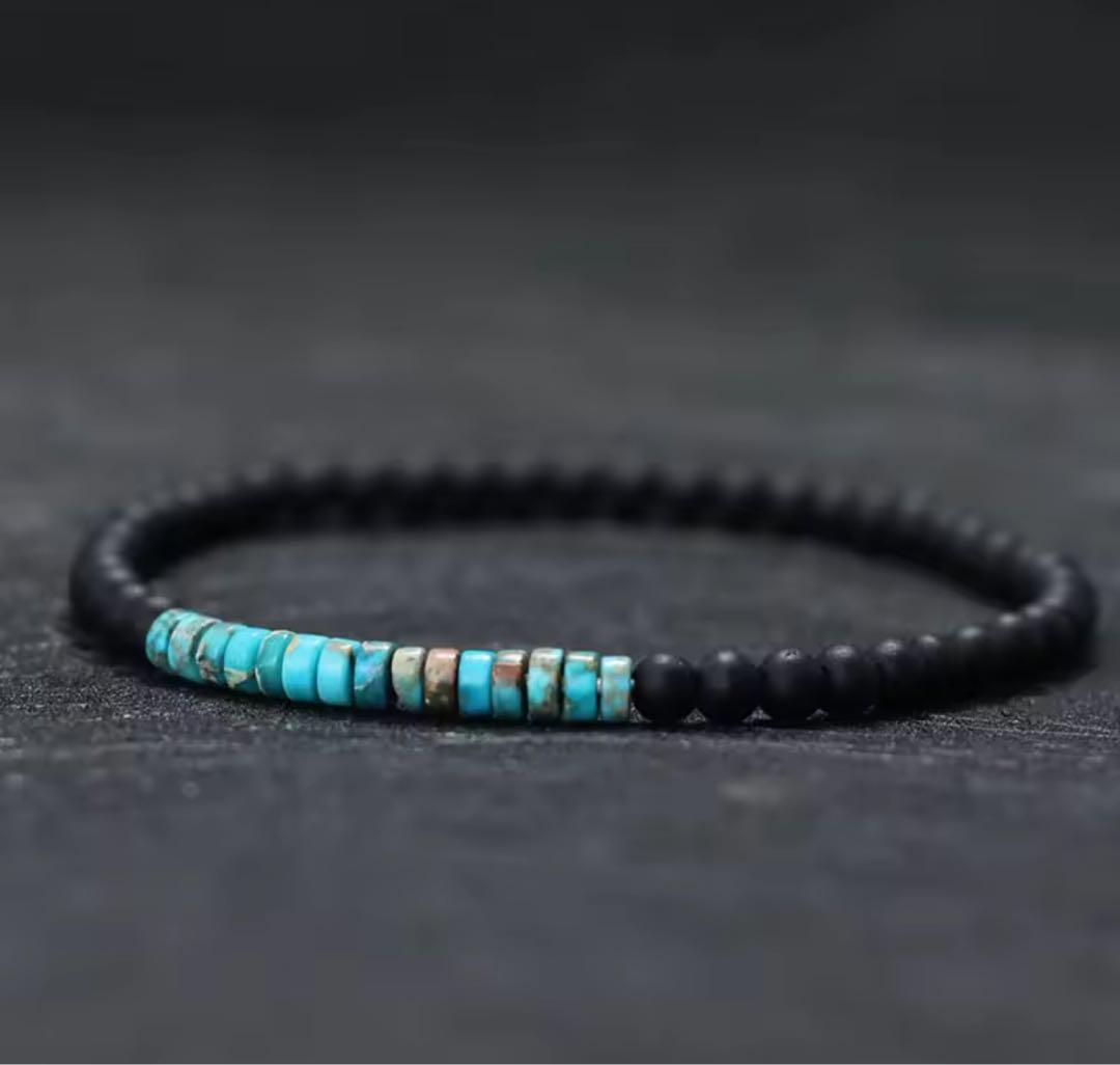 オニキス ターコイズ ブレスレット メンズ レディース 4mm