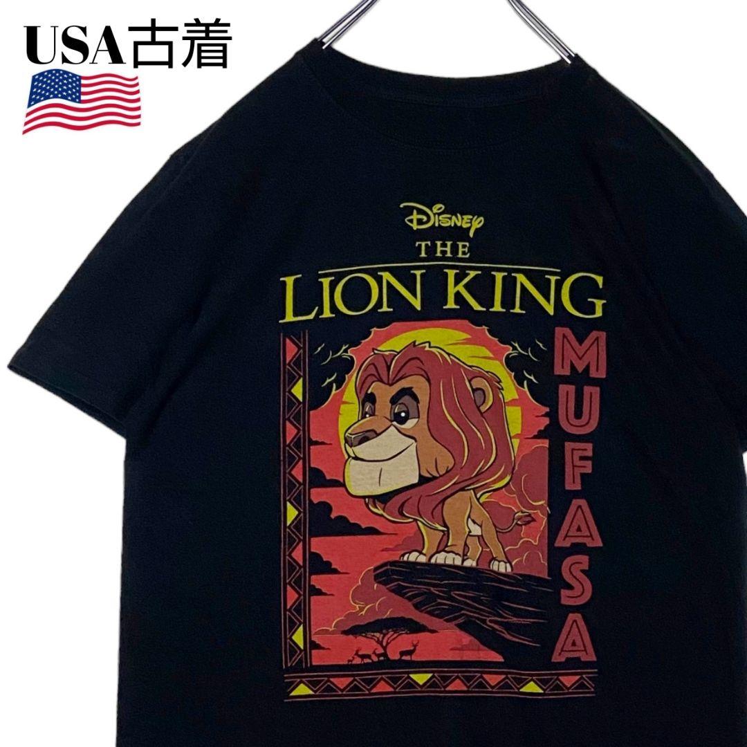 USA古着 ディズニー ライオンキング tシャツ 黒 M キャラクターTシャツ