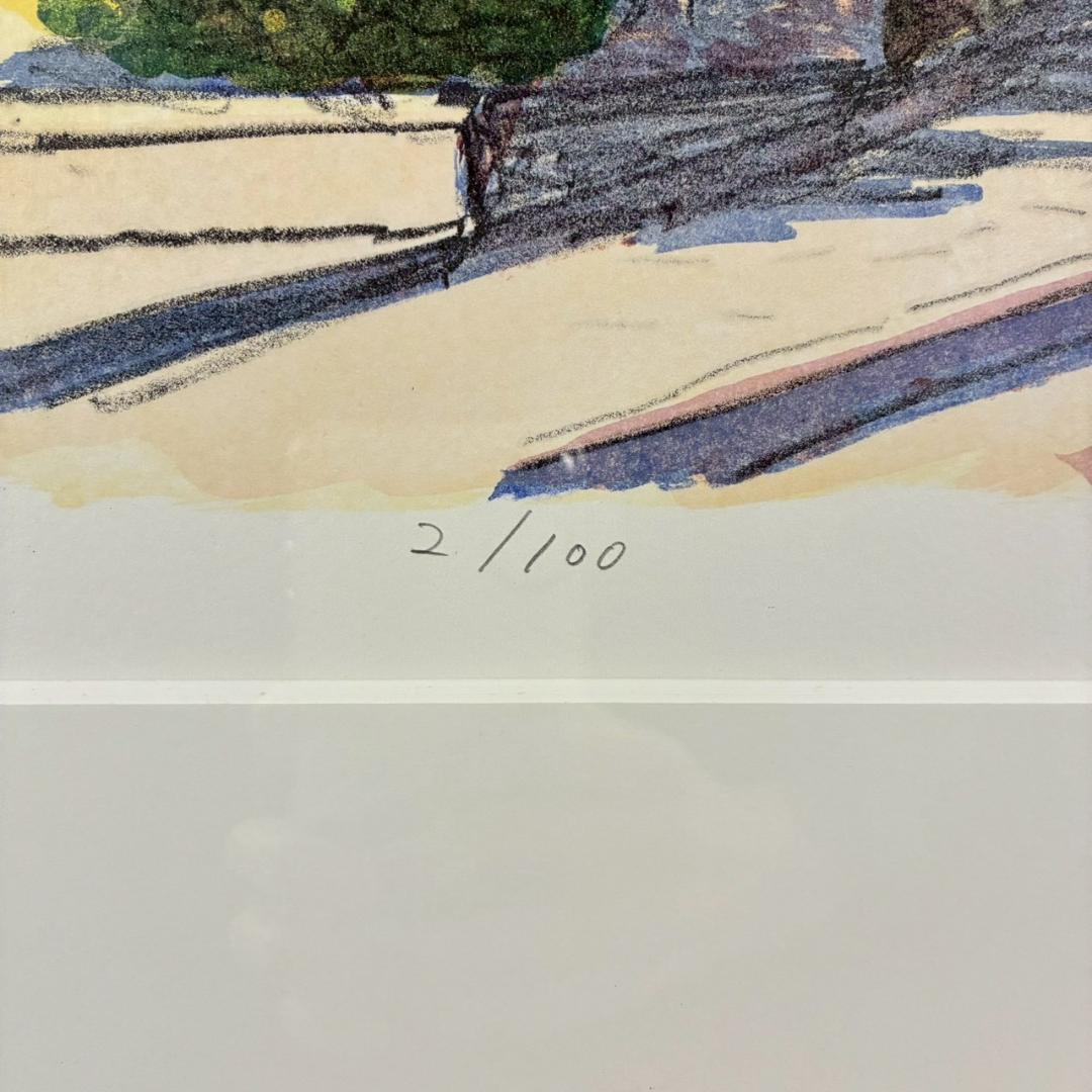 美品 中根寛「街の入口（ムルテン）」リトグラフ 直筆サイン入り 画廊