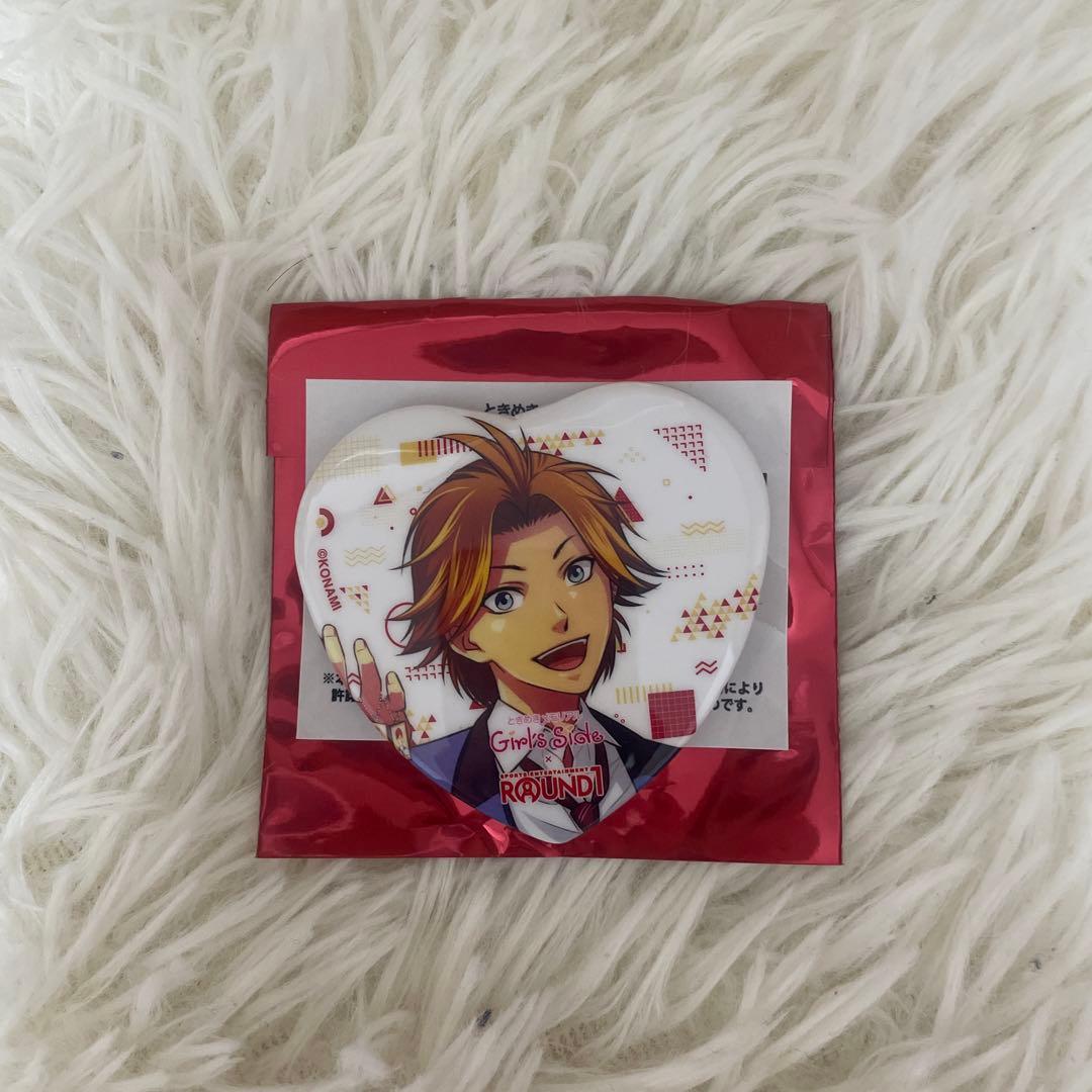 ときメモGS ラウンドワン ラウワン コラボ ハート缶バッジ 新名旬平