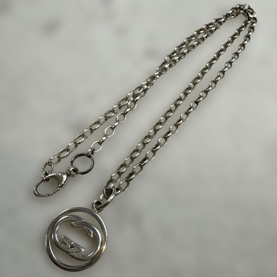 グッチGUCCI インターロッキングトップ　シルバー925ネックレス