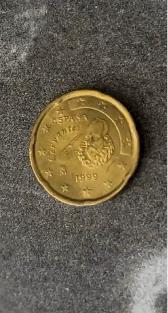 アンティーク硬貨　スペイン 20ユーロセント 1999年 セルバンテス　希少