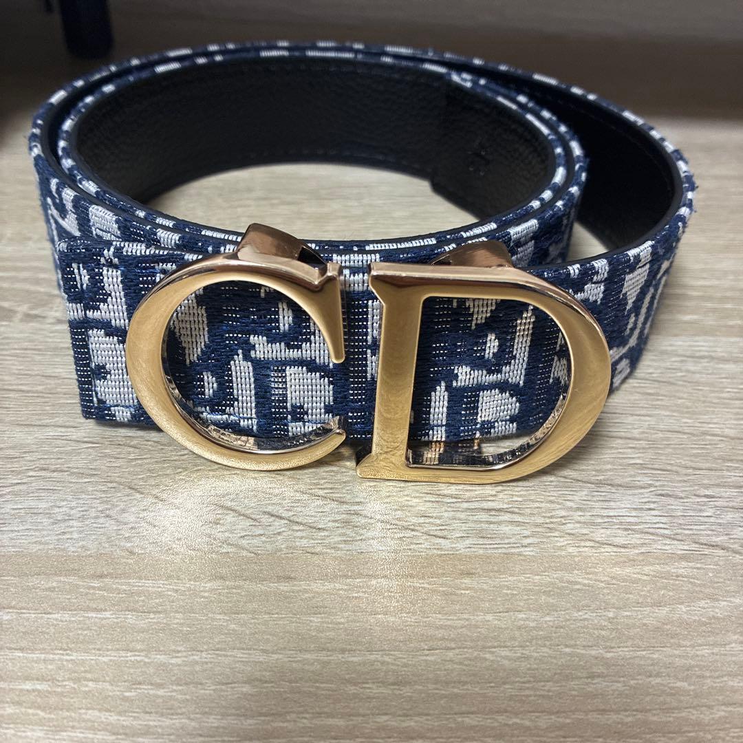 Christian Dior CDロゴベルト ネイビー/ホワイト