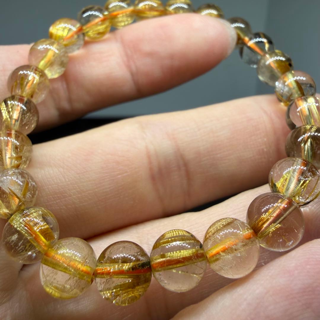 001 7.5-8mm z5642 ゴールド タイチン ルチル クォーツ】 - メルカリ