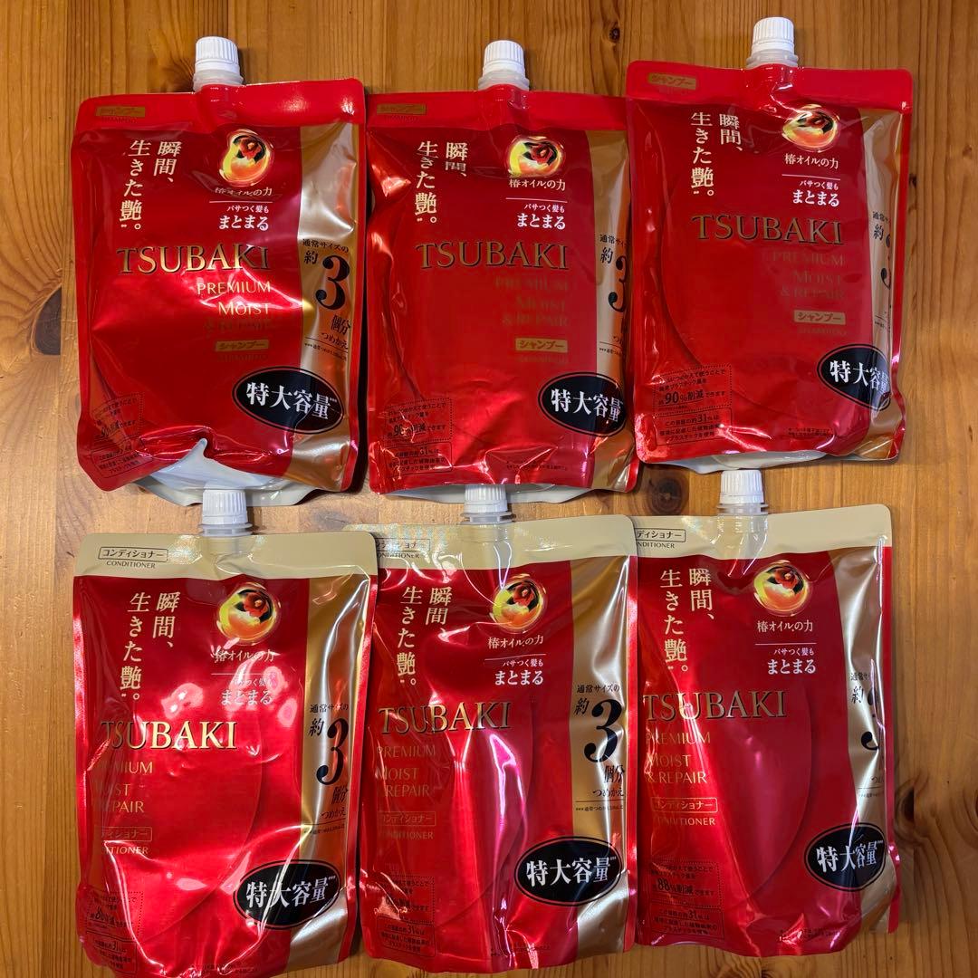 ツバキ　プレミアム ヘアシャンプー＆コンディショナー1000ml 詰替え3セット