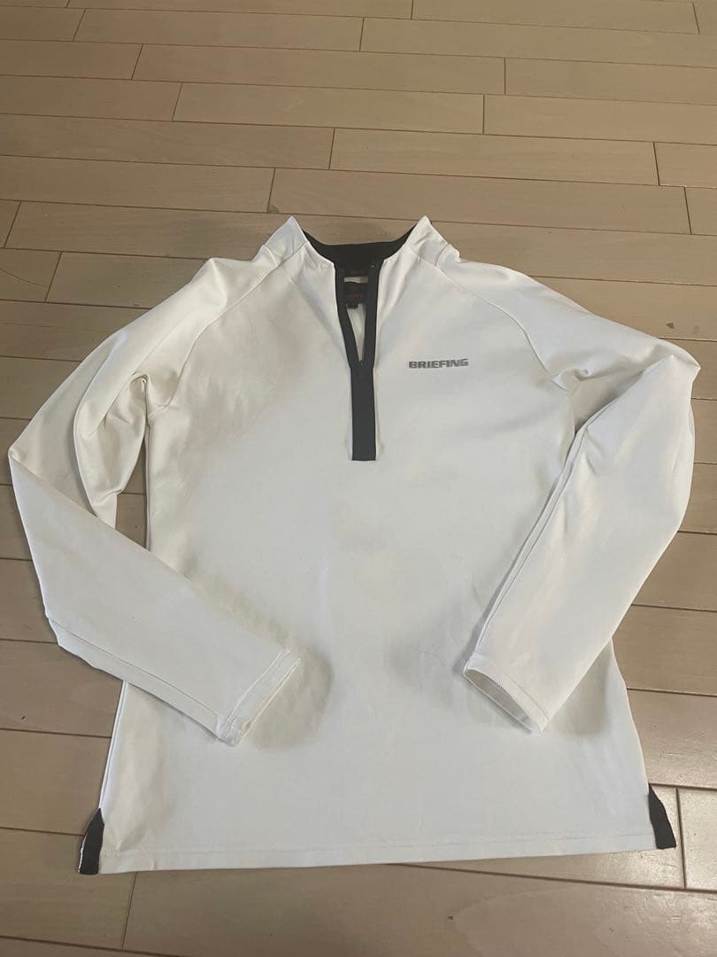 BRIEFING ホワイト ハーフジップ シャツ S