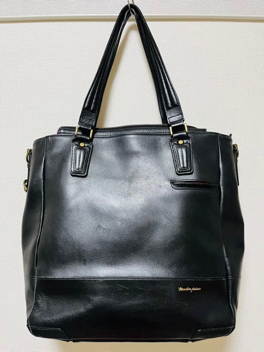 master-piece グロス 2WAY トートバッグ ブラック カウレザー