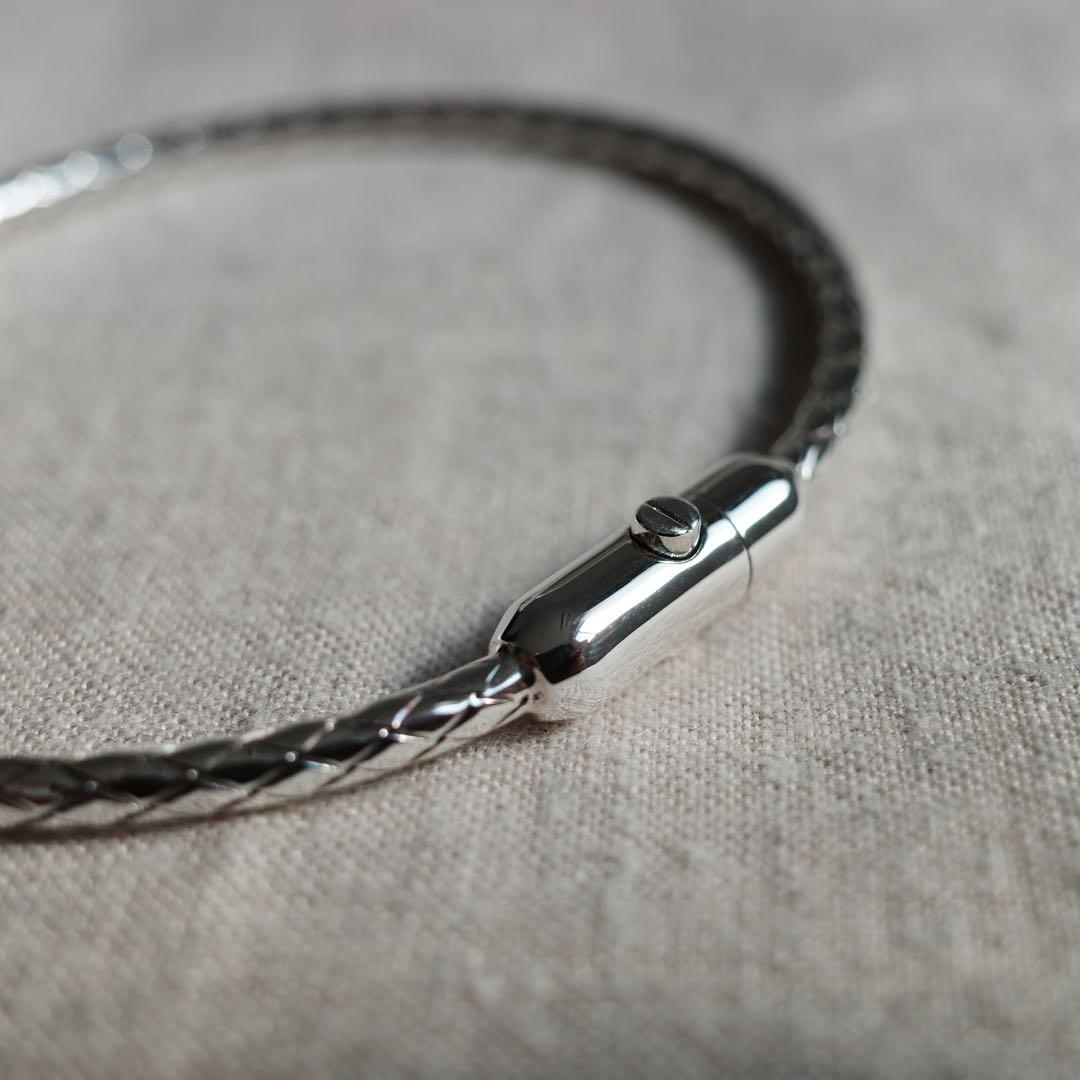 【新作】 BOTTEGA VENETA イントレチャート ブレスレット シルバー